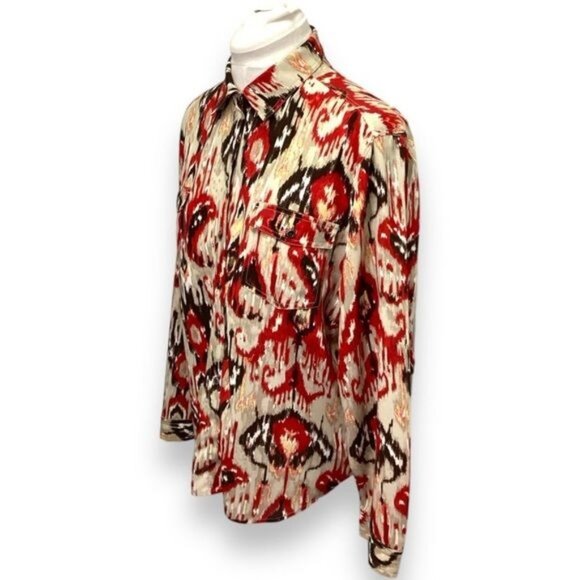 Chico’s Women’s Shirt Long Sleeve Button Down Aztec Blouse Multi size 3 (US16) - Picture 3 of 8